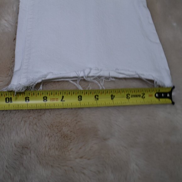 Garage White Flare Bell Bottom Jeans Women’s 3/26 Raw Hem Boho - Picture 7 of 10